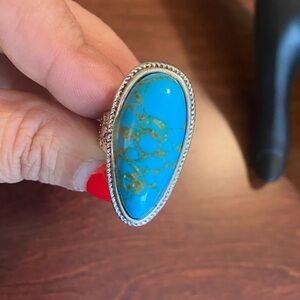 Turquoise and Silver 925, Women's Ring, size 5